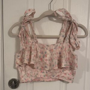 Altar'd State Pink Floral Crop Top